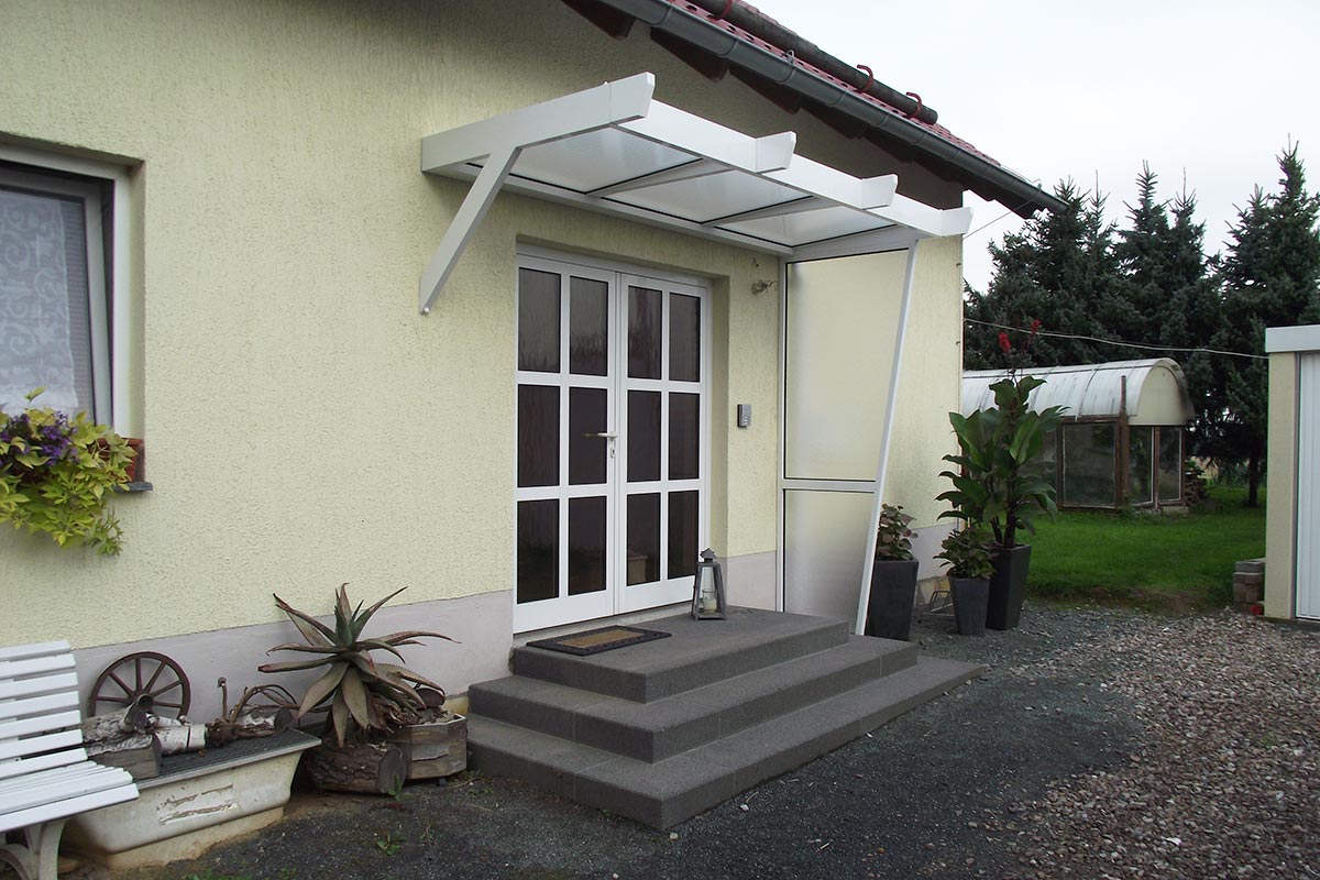 Alu Überdachung - Haustürüberdachung